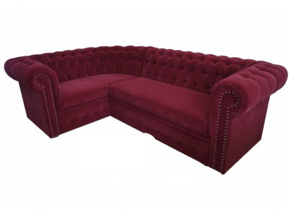 Ecksofa Chesterfield Polster Sofa Eckgarnitur Samt Polster Sitze Ecke Sofas